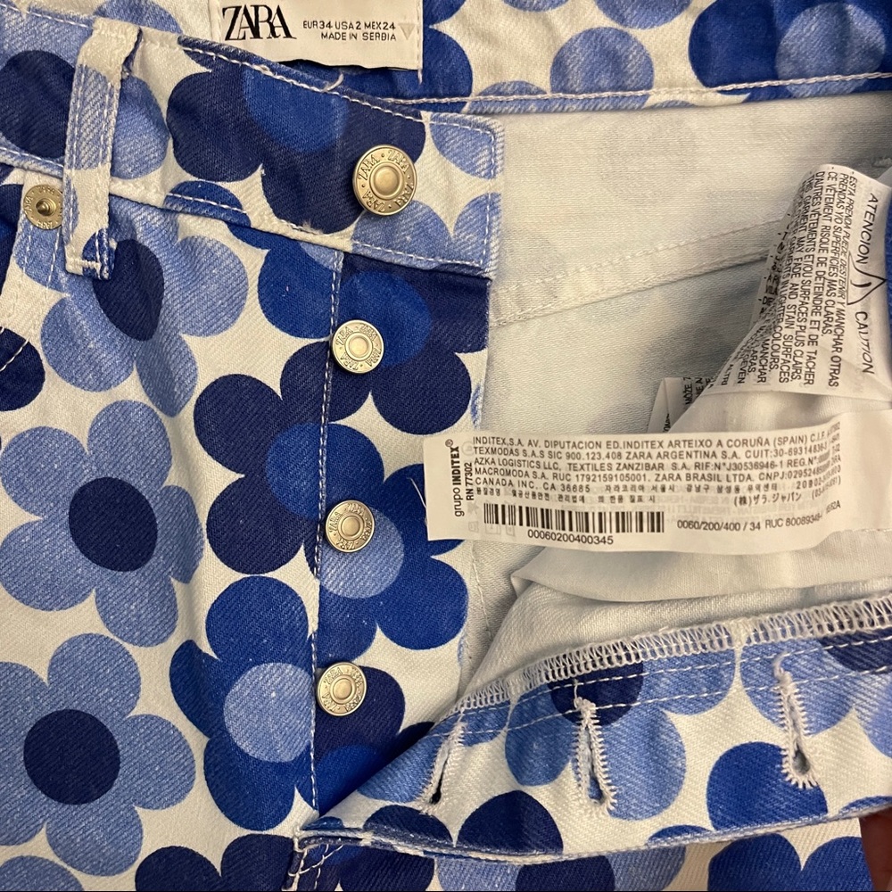 Zara Straight Leg Floral Pants - Picture 5 of 9